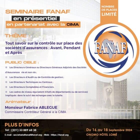 Participez au Séminaire de la FANAF qui se tiendra à LOME (TOGO) du 16 au 18 septembre 2024