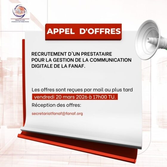 Avis de recrutement prestataire Community Management